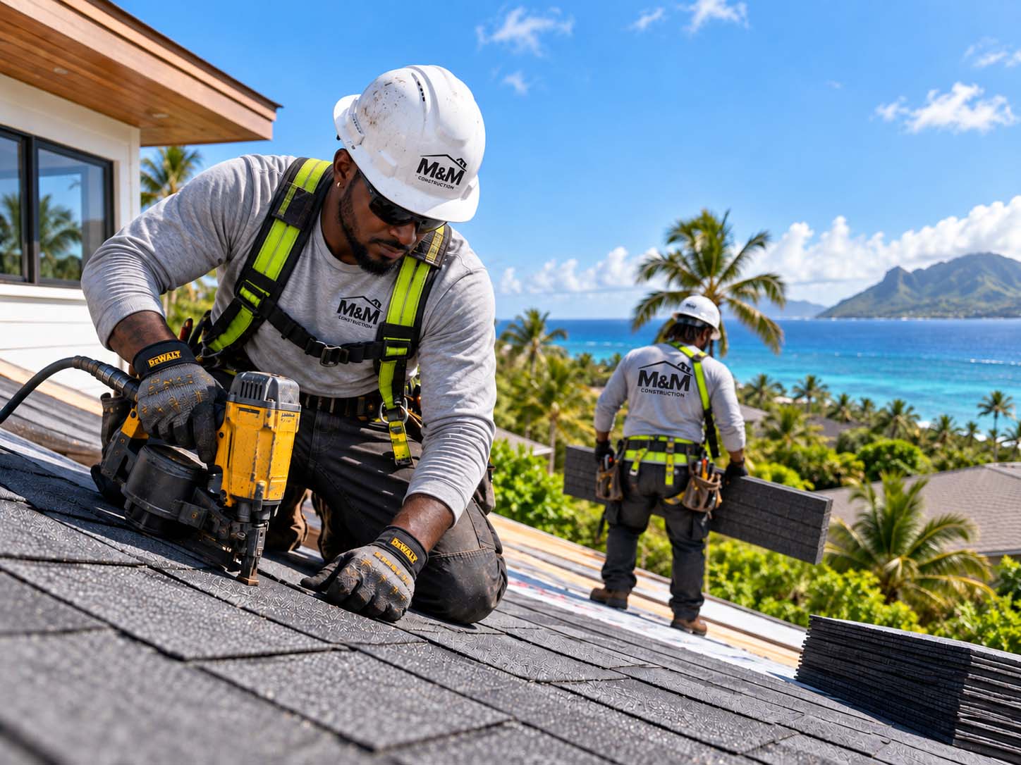 Illustrative roofing and exterior construction work in the British Virgin Islands